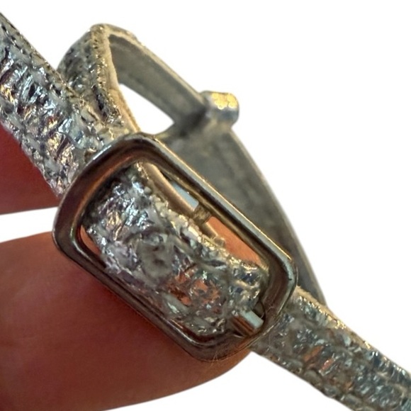 Aqua Chanc Metallic Silver High Heel Platform Sandals Square Toe Strappy NEW 9 - Picture 4 of 11